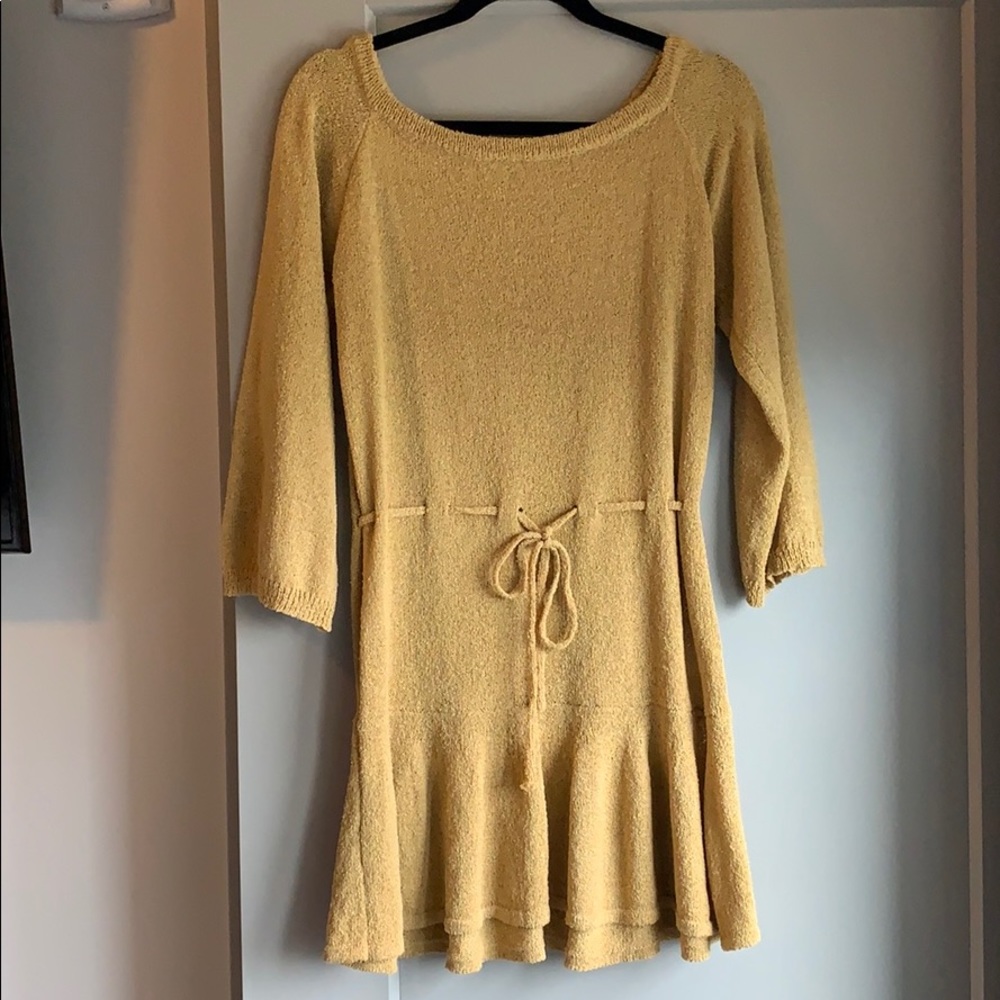 Listicle knit off the shoulder dress